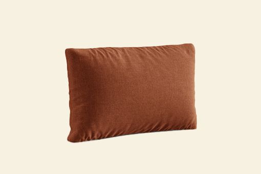 Coussin Micadoni Poppy en lin rouille, forme rectangulaire lombaire