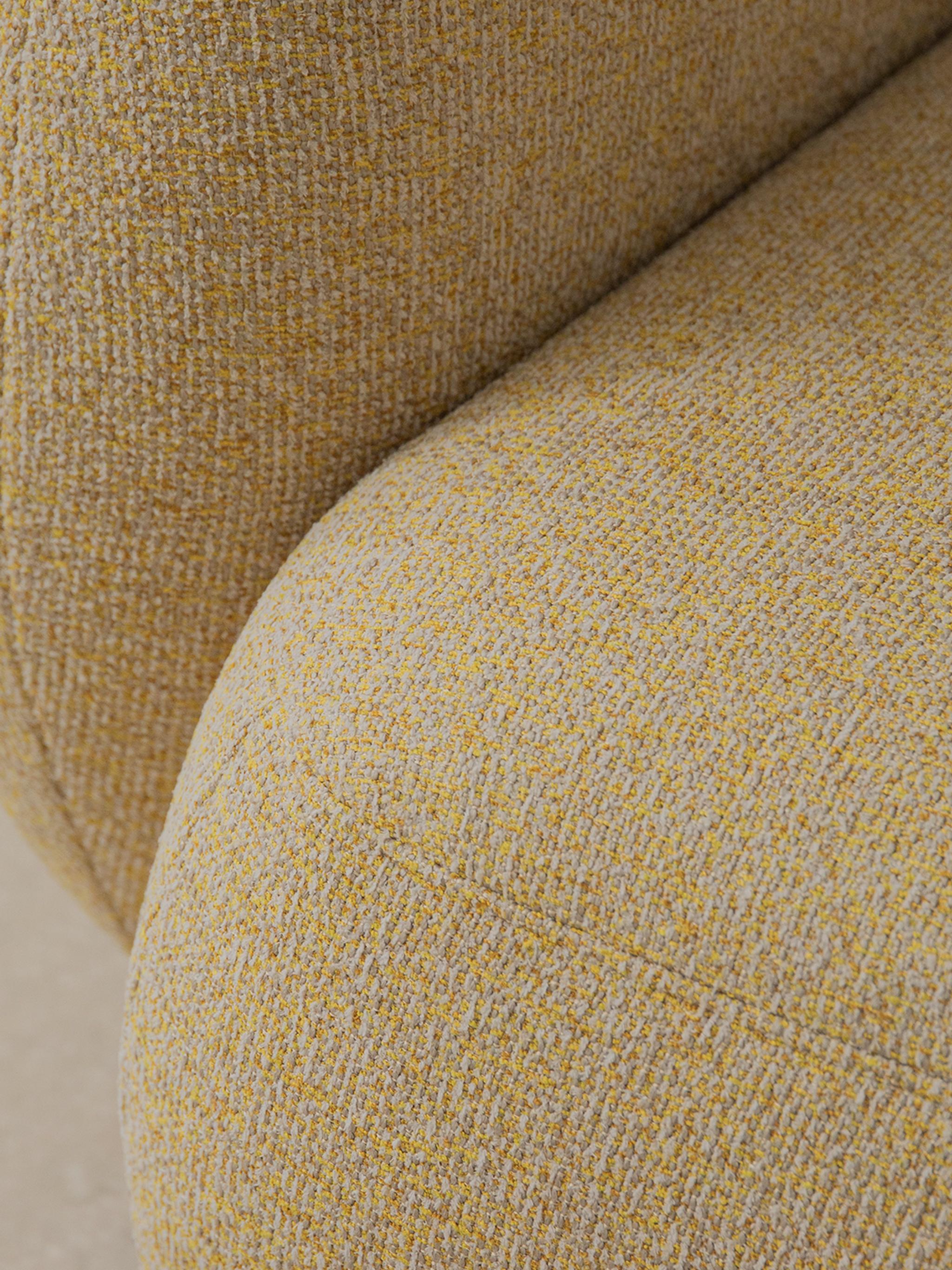 Kate corner sofa in yellow textured fabric with rounded modular design – Micadoni